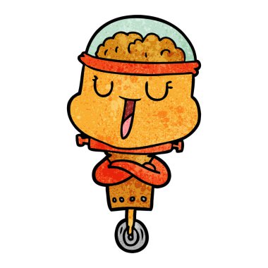 mutlu karikatür robot vektör çizim