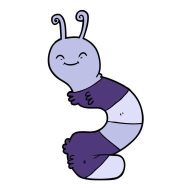 vektör çizim karikatür mutlu tırtıl