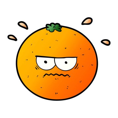 çizgi film kızgın turuncu vektör çizim