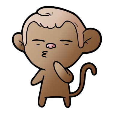 Çizgi film maymununun vektör çizimi