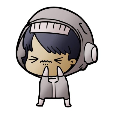 vektör çizim karikatür astronot kadın