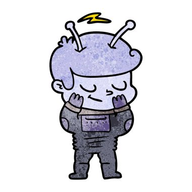 vektör çizim karikatür uzay adamı