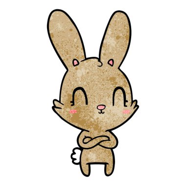Tatlı çizgi film tavşanının vektör çizimi