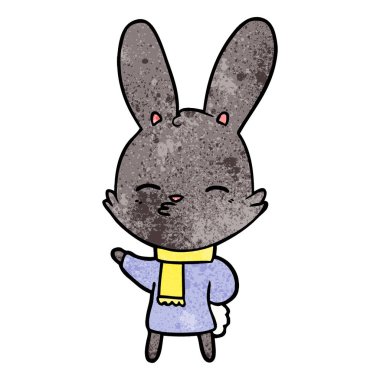 meraklı bunny çizgi vektör çizim