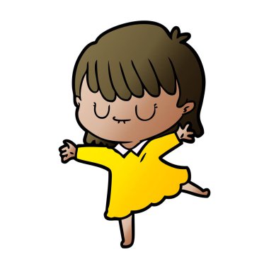 Çizgi filmdeki kadının vektör çizimi