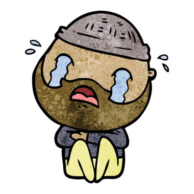 sakallı adam ağlıyor çizgi film