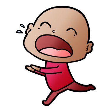 karikatür bağırarak kel adam