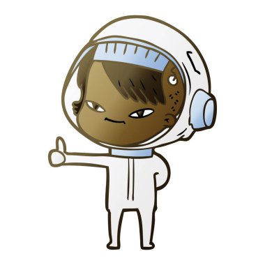 vektör çizim karikatür astronot kadın