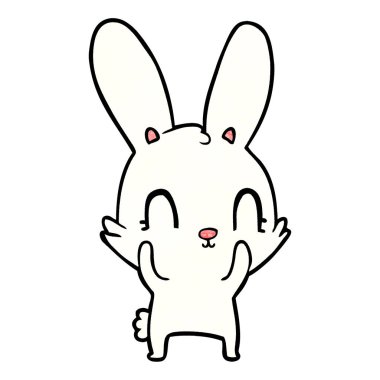 Tatlı çizgi film tavşanının vektör çizimi