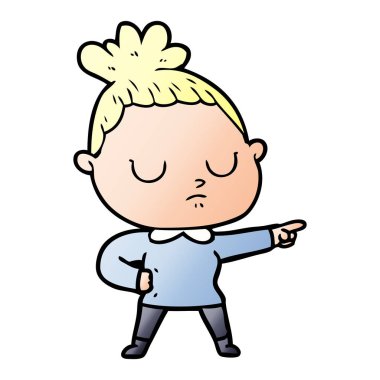 vektör çizim karikatür sakin kadın