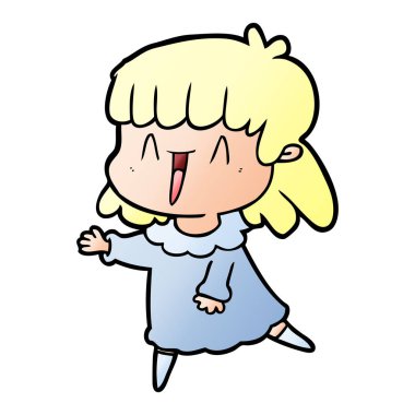 Çizgi filmdeki kadının vektör çizimi