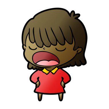 vektör çizim karikatür kadın söz