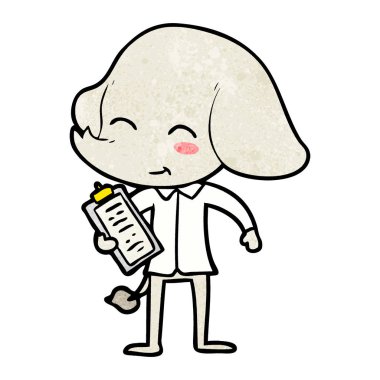 vektör çizim sevimli çizgi fil