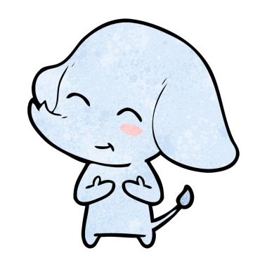 vektör çizim sevimli çizgi fil