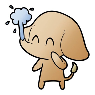 vektör çizim sevimli çizgi fil