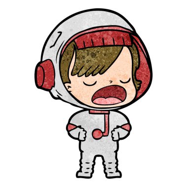 astronot konuşuyor karikatür vektör çizim