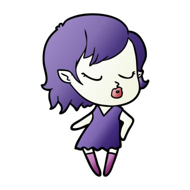 sevimli çizgi vampir kız