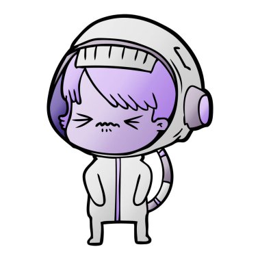 vektör çizim karikatür astronot kadın