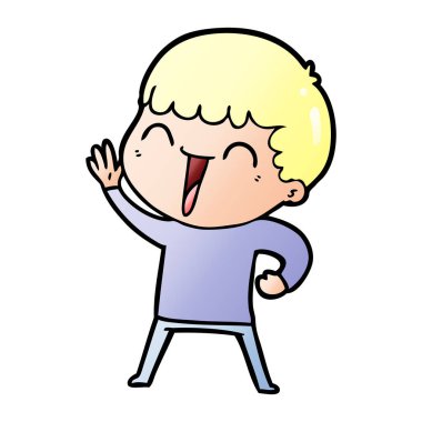 vektör çizim karikatür mutlu adam