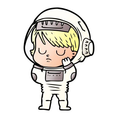 vektör çizim karikatür astronot kadın