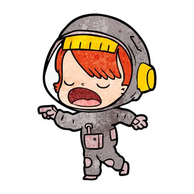 astronot konuşuyor karikatür vektör çizim