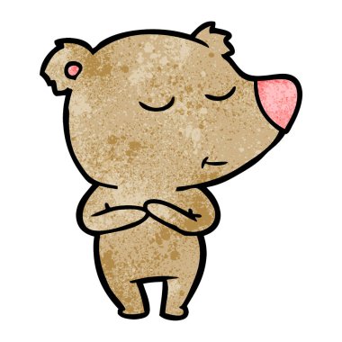 mutlu karikatür ayı vektör çizim