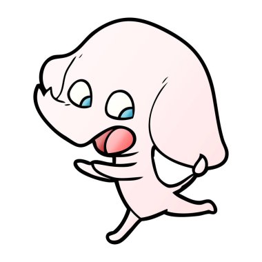 vektör çizim sevimli çizgi fil