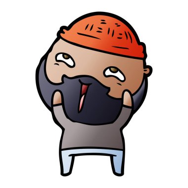 Çizgi film mutlu sakallı adam