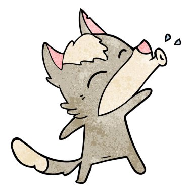 uluyan kurt karikatür, vektör çizim