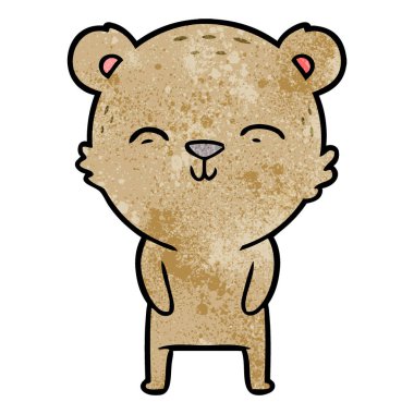 mutlu karikatür ayı vektör çizim