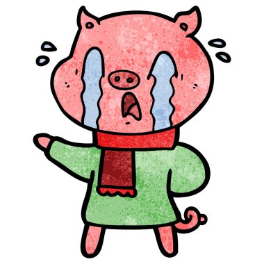 ağlayan domuz çizgi film insan Giyim Eşyası