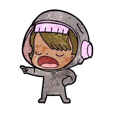 astronot konuşuyor karikatür vektör çizim