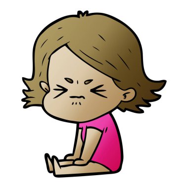 vektör çizim karikatür kızgın kız