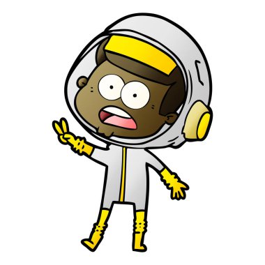 Çizgi film astronotunun vektör çizimi