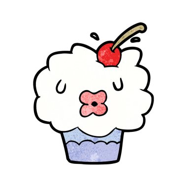 vektör çizim karikatür cupcake