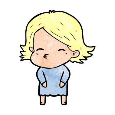 Çizgi filmdeki kadının vektör çizimi