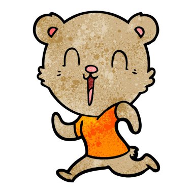 çalışan mutlu karikatür ayı