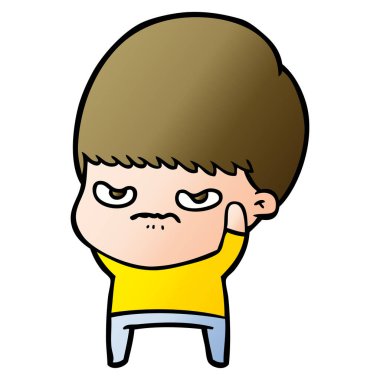 rahatsız çizgi film çocuk vektör çizim