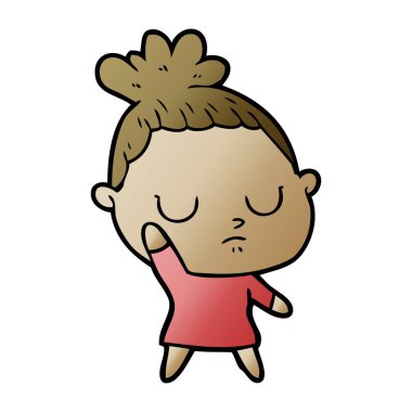 vektör çizim karikatür sakin kadın