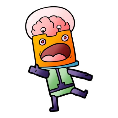 Çizgi film robotunun vektör çizimi