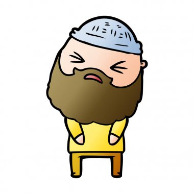 Sakallı çizgi film adamı.