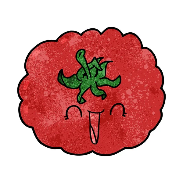 Illustration Vectorielle Dessin Animé Tomate Heureuse — Image vectorielle