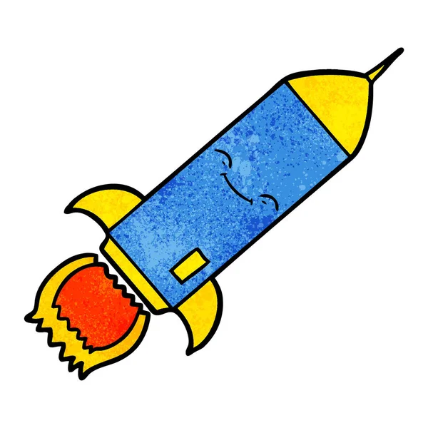 Vector Illustration Cartoon Rocket — Stock Vector