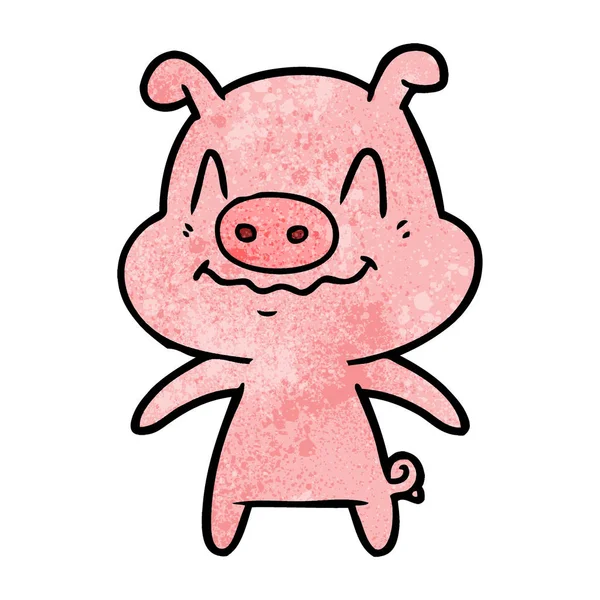 Ilustração Vetorial Porco Dos Desenhos Animados — Vetor de Stock