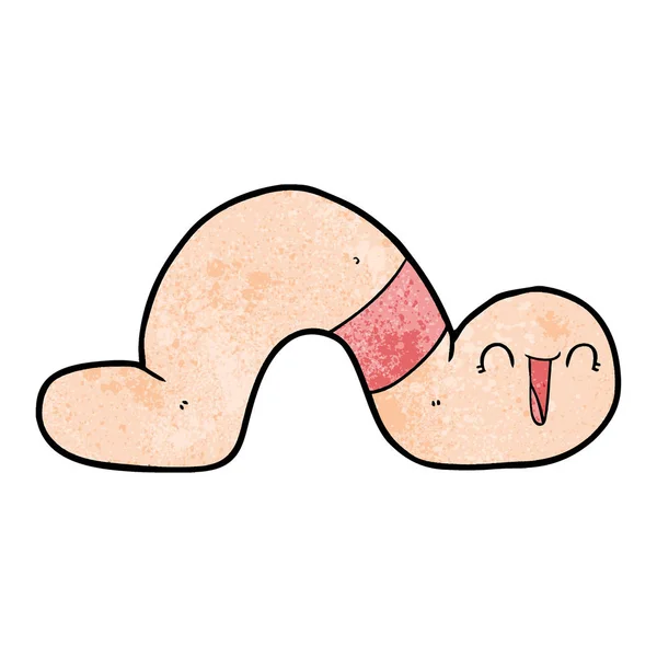 Vector Illustration Cartoon Worm — Stock Vector