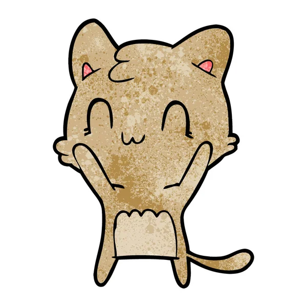 Vektorillustration Cartoon Happy Cat — Stock vektor