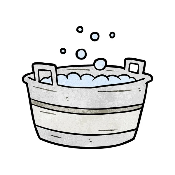Dibujos Animados Viejo Baño Estaño Lleno Agua — Vector de stock