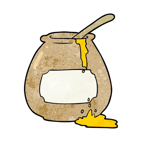 卡通蜂蜜壶的矢量图解 — 图库矢量图片
