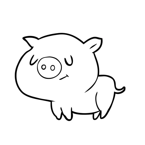 Vector Illustration Cute Cartoon Pig — Stock Vector