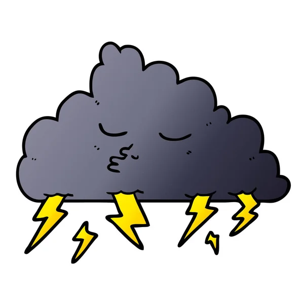 Vector Illustration Cartoon Storm Cloud — Stock Vector